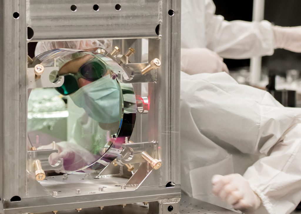 UF physics researchers continue to improve optics for future detectors in the department’s clean room. 