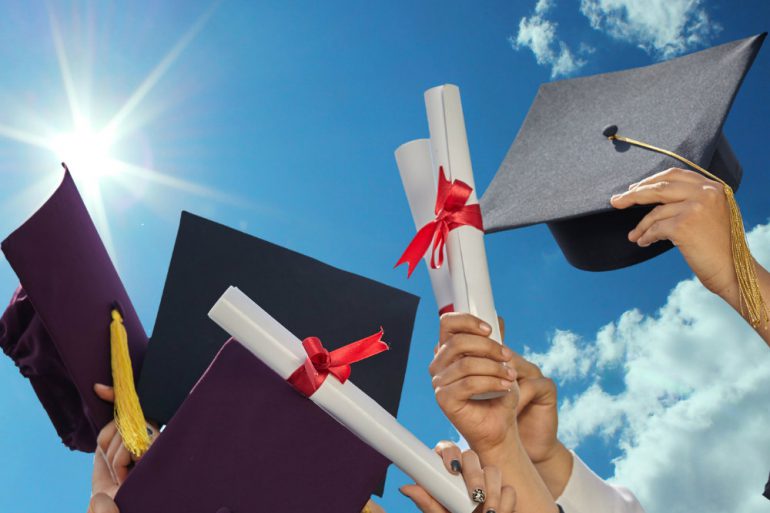 college graduation stock photo