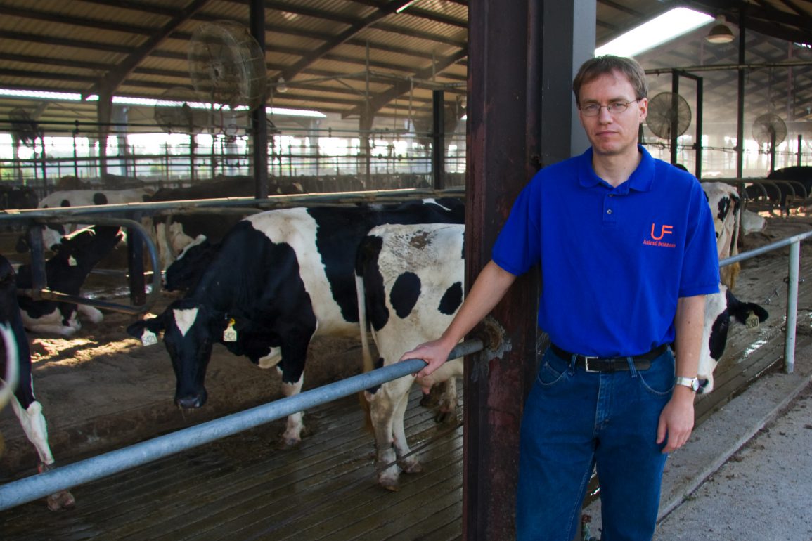 Albert De Vries, an animal sciences associate professor, poses at the UF Dairy Research Unit in Hague.
