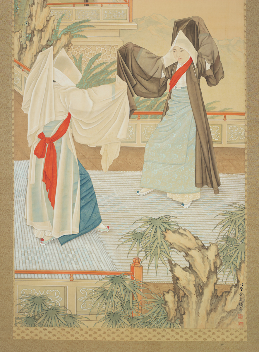 These rare scrolls are two of the gifts from Gen. James A. Van Fleet. Kim Eunho’s “Folk Dancers Dressed as Buddhist Nuns,” above, is from 1922.