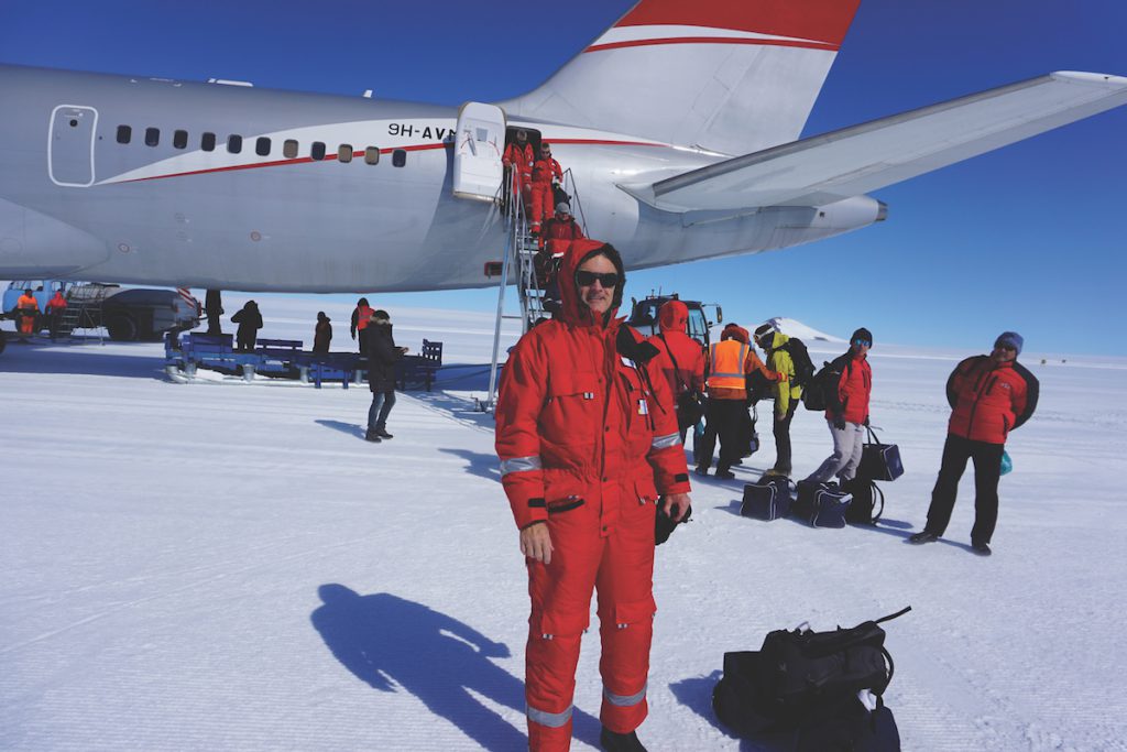 As you get closer, they lower the temperature in the plane and you put on your overalls so you don’t walk out of the plane and die instantly,” Ferl jokes. In reality, he says, the temperature during the Antarctic summer was usually in the 20s and that the bigger threat was sunburn and snow blindness.