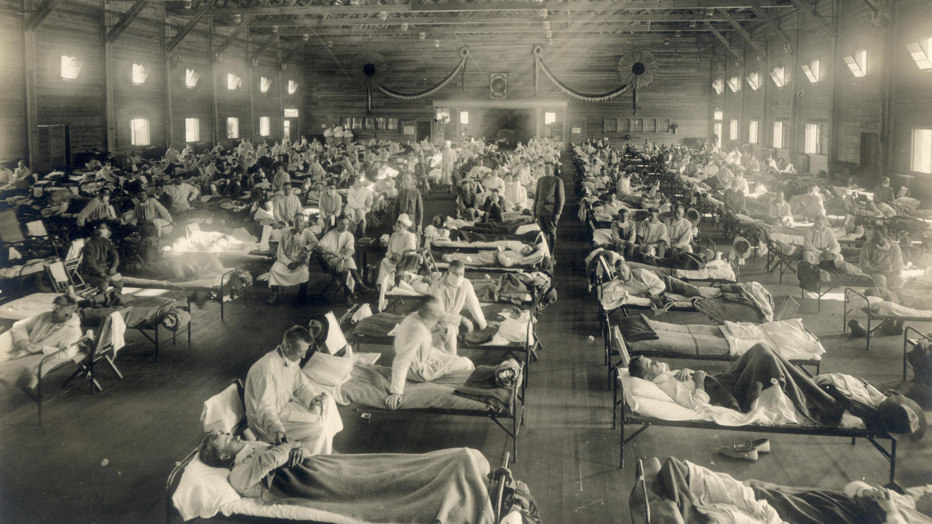 A hospital in Kansas during the Spanish flu epidemic in 1918.
