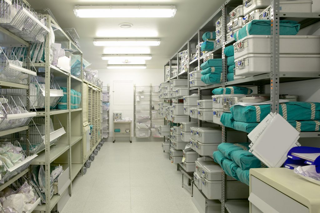 Medical supply storage room.