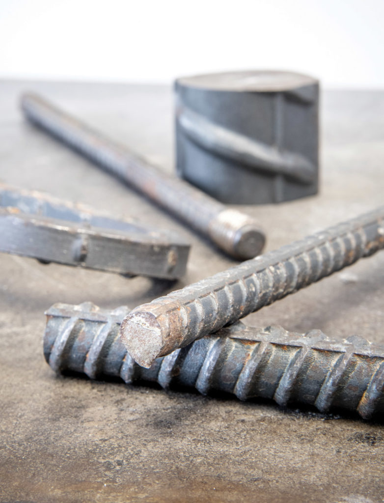 Steel samples from Christopher Ferraro's research lab