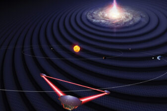 A trio of satellites nicknamed LISA will one day measure gravitational waves that reveal the origins of the universe with unprecedented range and clarity.