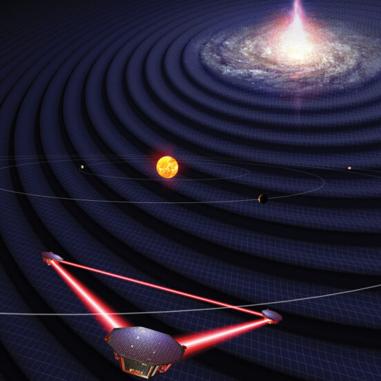 A trio of satellites nicknamed LISA will one day measure gravitational waves that reveal the origins of the universe with unprecedented range and clarity.